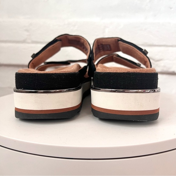 Vionic Brandie Linen Platform Slide Sandals Black Comfort Orthopedic Shoes NWOT - Picture 7 of 14